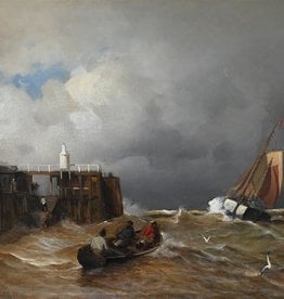 Viggo Fauerholdt (1832 - 1883) » Öl-Gemälde Meer Küstenlandschaft Hafen Meer Marinemalerei Seefahrt Küstenlandschaft Seestück Düsseldorfer Malerschule