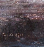 Nikolaus Davis (1883 - 1967) » Öl-Gemälde Meer Brandung Küstenlandschaft Münchner Malerschule