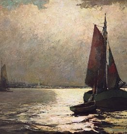 Helmut Kaluza (1912 - 1984) » Öl-Gemälde Spätimpressionismus Meer Hafen Seefahrt Küstenlandschaft norddeutsche Marinemalerei