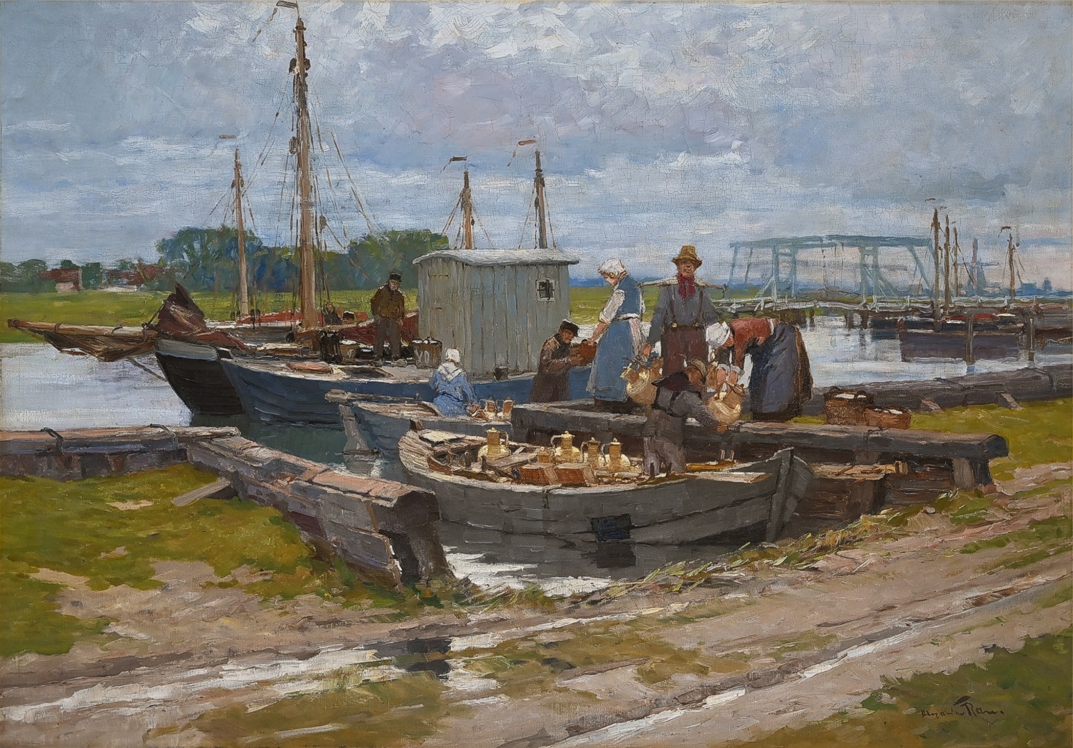 Alexander Rau (1878 - 1944) » Öl-Gemälde Bauern Holland Düsseldorfer Berliner Maler
