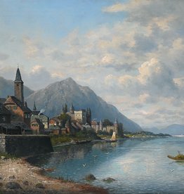 M. Dohmen (Maler des 19. Jahrhunderts) » Öl-Gemälde Spätromantik Biedermeier Alpen Landschaft Landschaftsgemälde