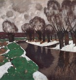 Carl Küstner (1861 - 1934) » Öl-Gemälde Landschaft Klassische Moderne Postimpressionismus Winter