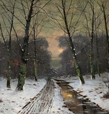 Düsseldorfer Maler um 1900 (Umkreis Johann Jungblut)  » Öl-Gemälde Romantik Winter Wald Landschaft Waldlandschaft Winterlandschaft Düsseldorfer Malerschule