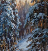 Karl Schmitz-Schulten (1870 - 1958) » Öl-Gemälde Impressionismus Winter Landschaft Wald Waldlandschaft Düsseldorfer Malerschule Schnee Schneelandschaft Winterlandschaft