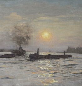 Maler um 1900 (Umkreis Friedrich Kallmorgen) » Öl-Gemälde Impressionismus Hamburg Hafen Meer norddeutsche Malerei