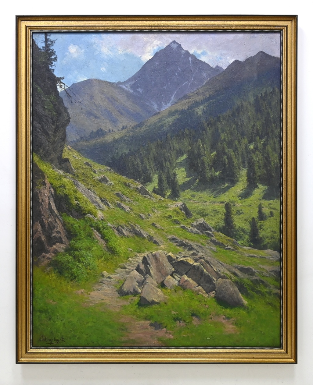 Georg Hermann Engelhardt (1855 - 1934) » Öl-Gemälde Naturalismus Alpen Landschaft