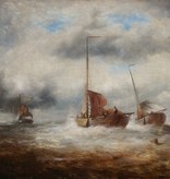 Auguste Henry Musin (1852 - 1923) » Öl-Gemälde Romantik Biedermeier Meer Marinemalerei Seestück Seefahrt Landschaft