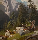 Im Bann der Berge Maler des 19. Jahrhundert » Öl-Gemälde Biedermeier Spätromantik  Alpen Landschaft Malerei Kunst östereichische Schule