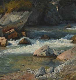 Gebirgslandschaften Julius Lange (1817 - 1878) » Öl-Gemälde Romantik Biedermaier Realismus Wildbach Gebirge Landschaft