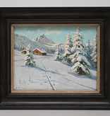 Bruno Moras (1883 - 1939) » Öl-Gemälde Romantik Impressionismus Berliner Maler Alpen Winter Landschaft Winterlandschaft Schnee Schneelandschaft Berliner Maler