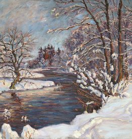 Theo Guillery (1900 - 1976) » Öl-Gemälde Impressionismus Winter Winterlandschaft Schnee Schneelandschaft Landschaft Münchner Schule Dachauer Künstlerkolonie süddeutsche Malerei