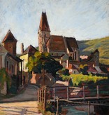 Gaár Vilmos (1892 - 1963) » Öl-Gemälde Impressionismus Stimmungsimpressionismus Weißenkirchen Wachau Stadt Ansicht Österreich Landschaft ungarischer Maler