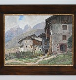 Gebirgslandschaften Georg Hacker (1863 - 1945) » Öl-Gemälde Impressionismus Bauernhof Alpen Landschaft