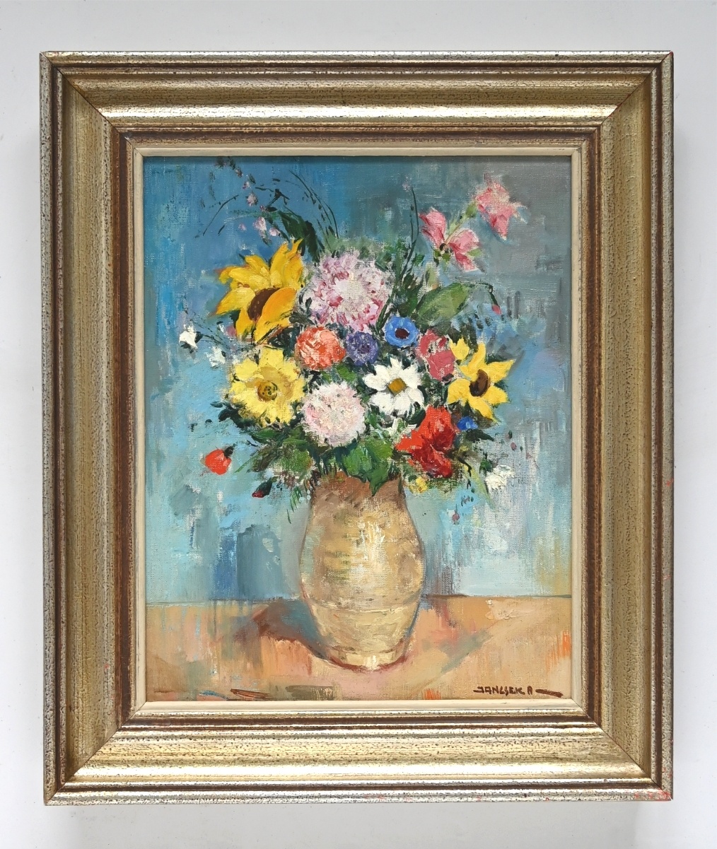 Antal JancseAntal Jancsek (1907 - 1985) » Öl-Gemälde Postimpressionismus Blumen Blumenstillleben Blumenstrauß Stillleben ungarischer Maler