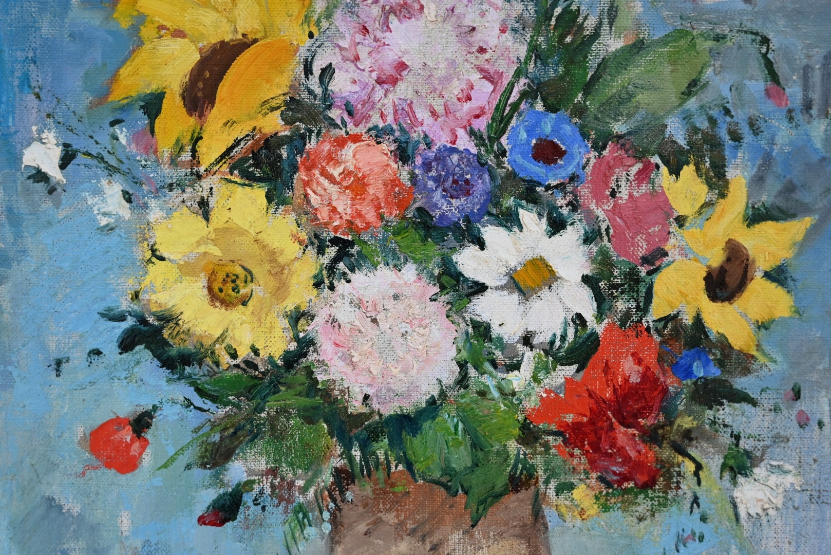 Antal JancseAntal Jancsek (1907 - 1985) » Öl-Gemälde Postimpressionismus Blumen Blumenstillleben Blumenstrauß Stillleben ungarischer Maler