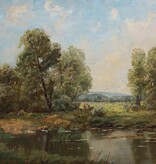 Josef Rolf Knobloch (1891 - 1964) » Öl-Gemälde Impressionismus Ernte Landschaft Voralpenlandschaft Münchner Malerschule süddeutsche Malerei