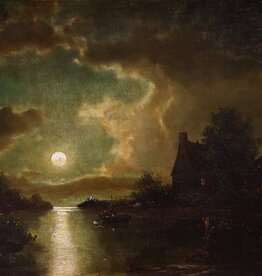 Maler um 1870 » Öl-Gemälde Spät-Romantik Landschaft Mond Mondschein Mondnacht Nacht