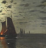 Max von Othegraven (1860 - 1924) » Öl-Gemälde Spät-Romantik Marinemalerei Mond Mondschein Mondnacht Nacht Meer Küstenlandschaft Seestück