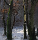 Konrad Alexander Müller-Kurzwelly (1855 - 1914) » Öl-Gemälde Impressionismus Park Winter Winterlandschaft Schnee Schneelandschaft Wald Waldlandschaft Landschaft - Berliner Künstler um 1900