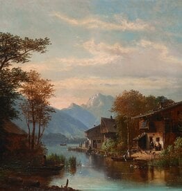 Anton Doll (1826 - 1887) » Öl-Gemälde Spätromantik Biedermeier Landschaft Österreich Schweiz Alpen See süddeutsche Landschaftsmalerei  - Künstler der Münchner Schule