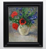 Maler um 1900  » Öl-Gemälde Impressionismus Blumenstillleben Mohn Mohnblumen Kornblumen Blumen Stillleben Berliner Sezession
