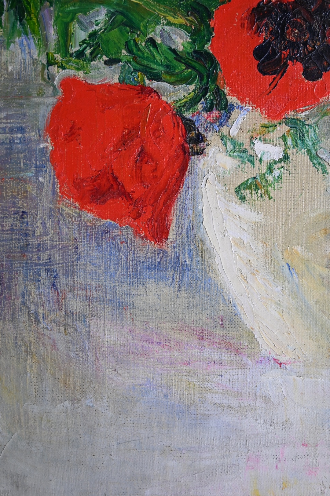 Maler um 1900  » Öl-Gemälde Impressionismus Blumenstillleben Mohn Mohnblumen Kornblumen Blumen Stillleben Berliner Sezession