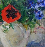 Maler um 1900  » Öl-Gemälde Impressionismus Blumenstillleben Mohn Mohnblumen Kornblumen Blumen Stillleben Berliner Sezession
