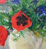 Maler um 1900  » Öl-Gemälde Impressionismus Blumenstillleben Mohn Mohnblumen Kornblumen Blumen Stillleben Berliner Sezession