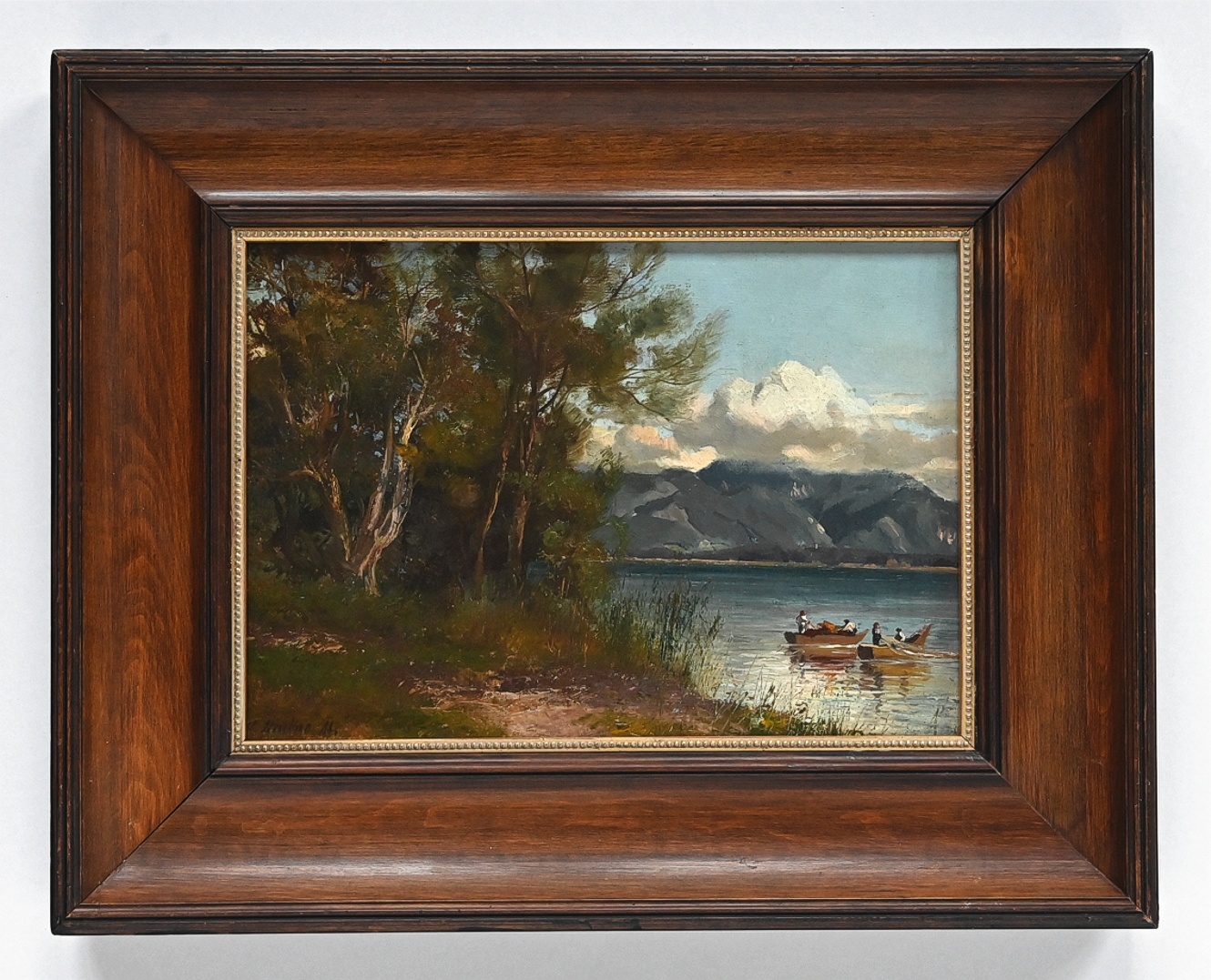 Horst Hacker (1842 - 1906) » Öl-Gemälde Münchner Malerschule Chiemsee Maler Landschaft süddeutsche Malerei