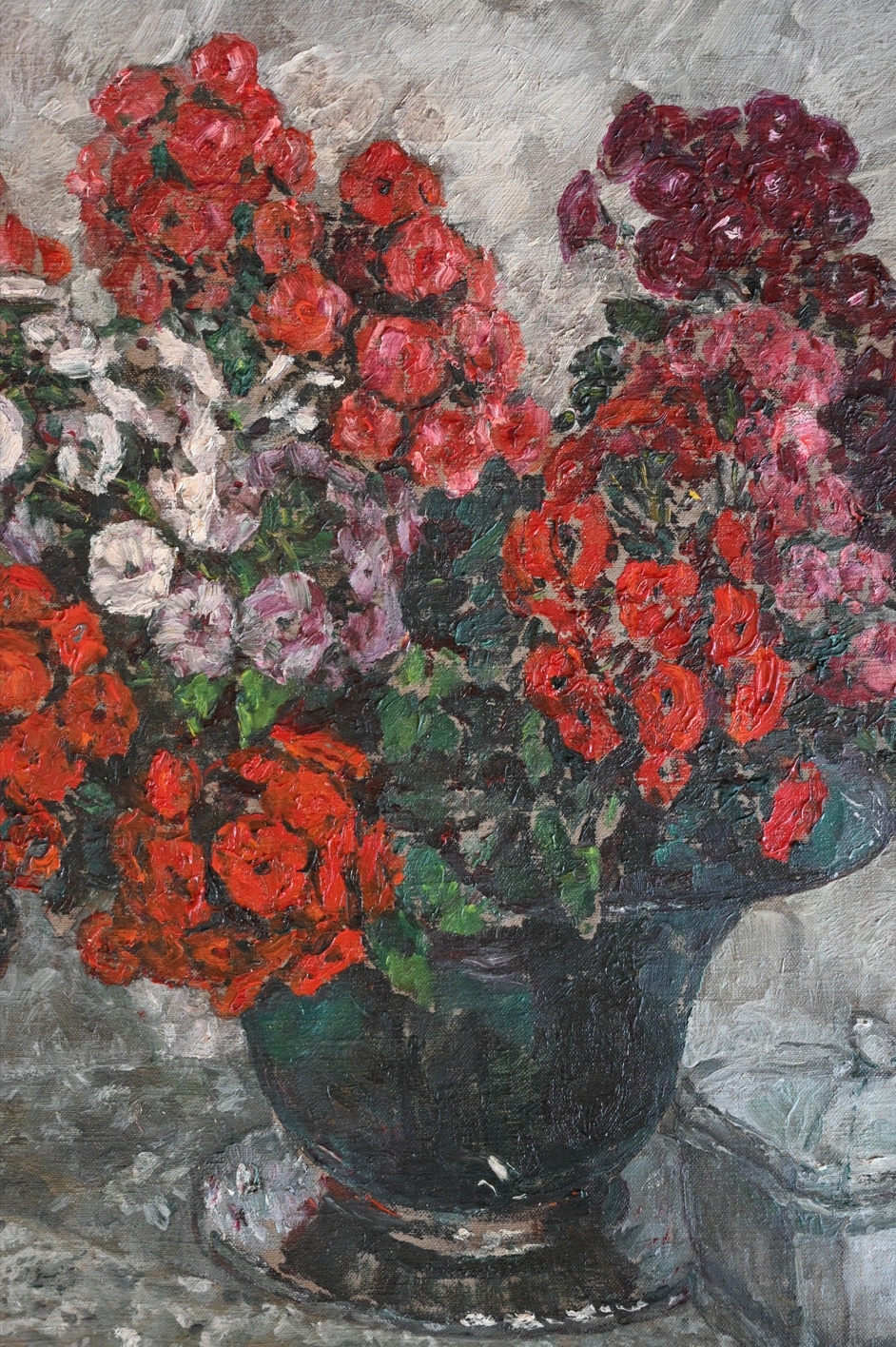 Die schönsten Blumenstillleben August von Brandis  (1859 - 1947) » Öl-Gemälde Impressionismus Blumenstillleben Bartnelken Blumen Stillleben