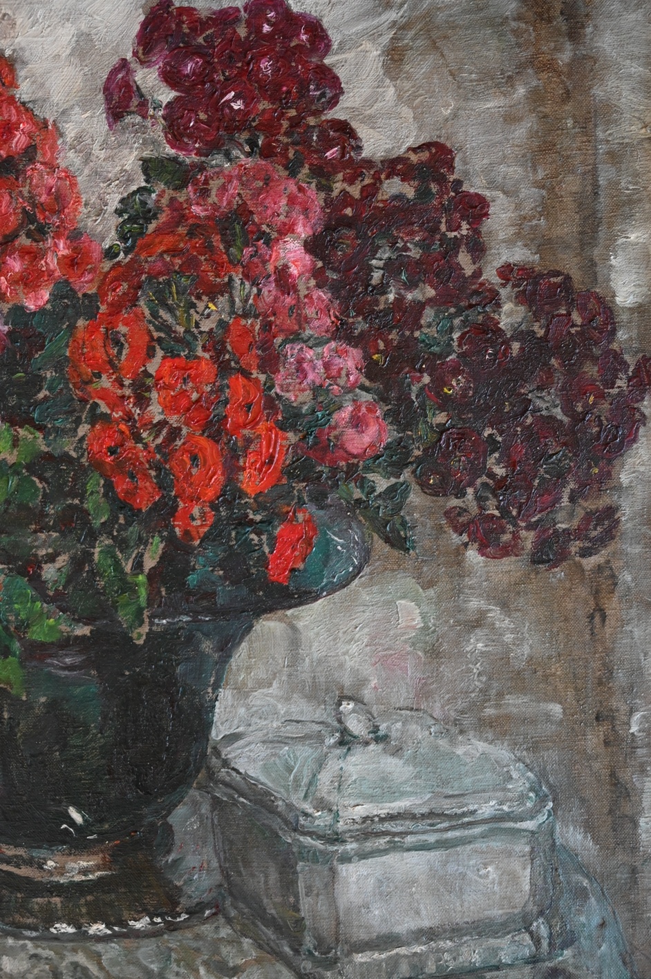 Die schönsten Blumenstillleben August von Brandis  (1859 - 1947) » Öl-Gemälde Impressionismus Blumenstillleben Bartnelken Blumen Stillleben