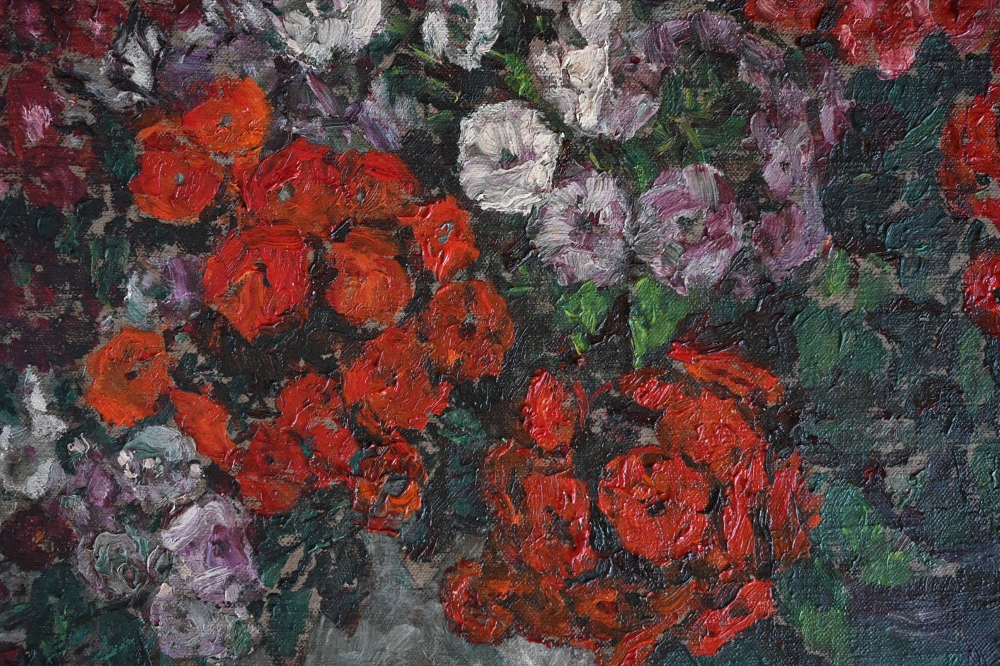 Die schönsten Blumenstillleben August von Brandis  (1859 - 1947) » Öl-Gemälde Impressionismus Blumenstillleben Bartnelken Blumen Stillleben