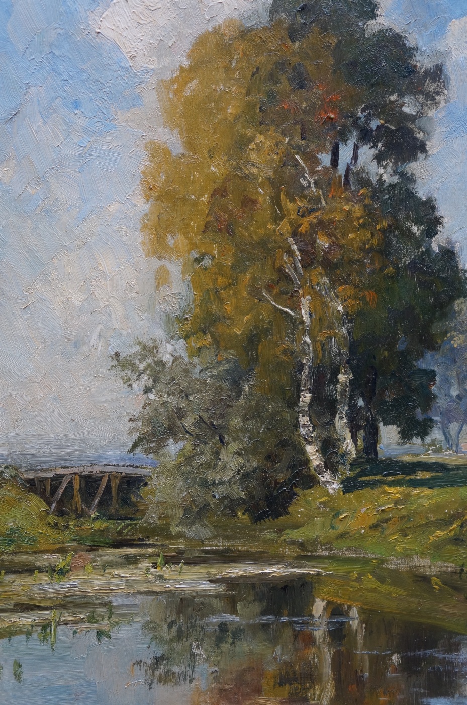 Oscar Leu (1864 - 1942)  » Öl-Gemälde Impressionismus Landschaft Münchner Malerschule süddeutsche Malerei Landschaft süddeutsche Malerei