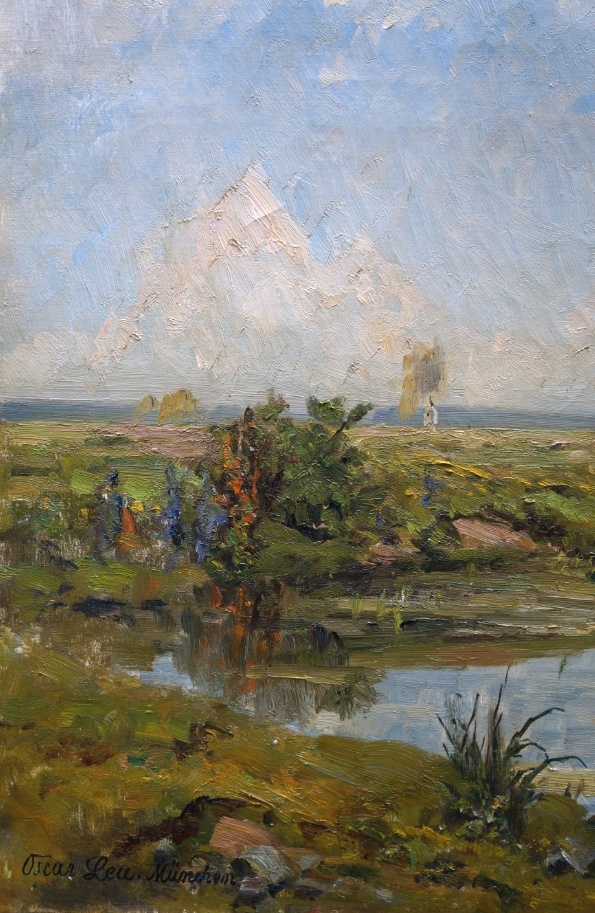 Oscar Leu (1864 - 1942)  » Öl-Gemälde Impressionismus Landschaft Münchner Malerschule süddeutsche Malerei Landschaft süddeutsche Malerei