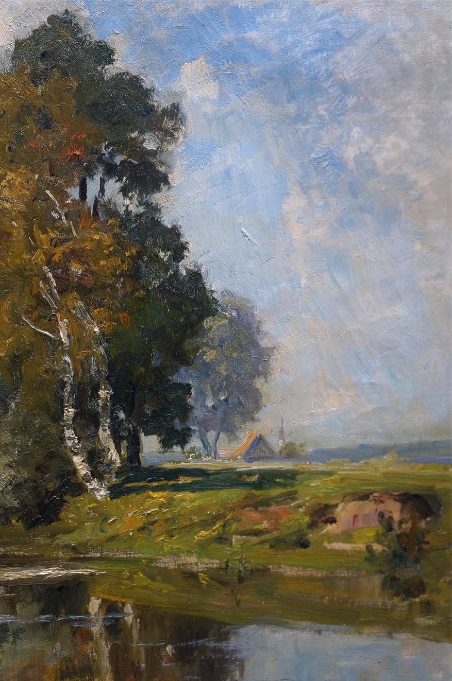 Oscar Leu (1864 - 1942)  » Öl-Gemälde Impressionismus Landschaft Münchner Malerschule süddeutsche Malerei Landschaft süddeutsche Malerei