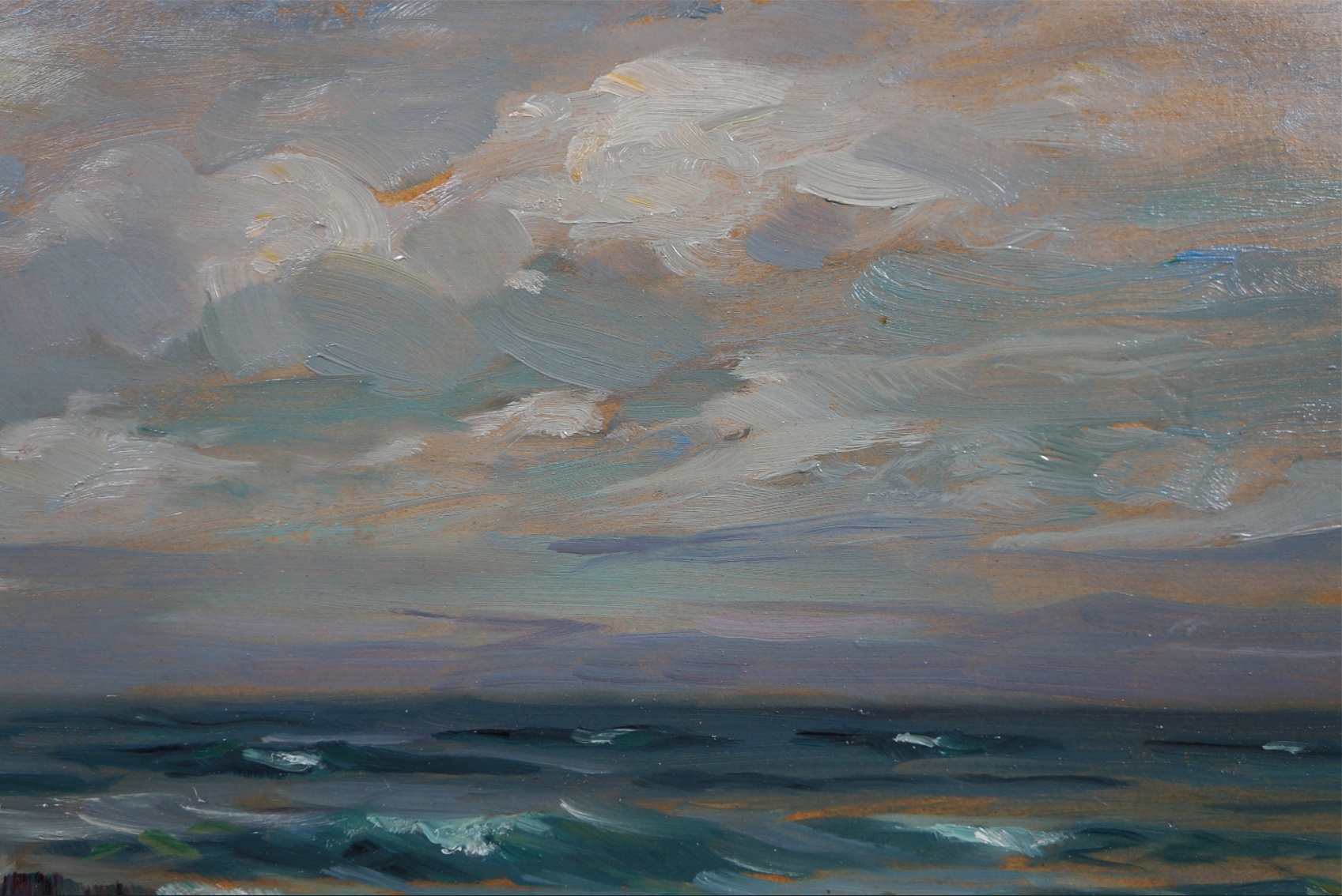 Nikolaus Davis (1883 - 1967) » Öl-Gemälde Meer Meerblick Brandung Küstenlandschaft Münchner Malerschule