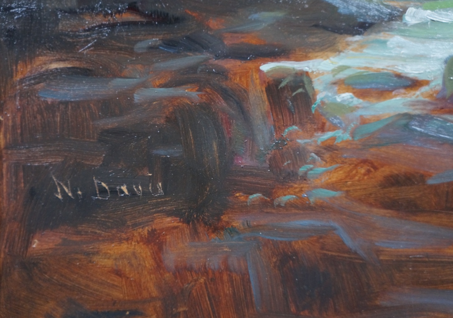 Nikolaus Davis (1883 - 1967) » Öl-Gemälde Meer Meerblick Brandung Küstenlandschaft Münchner Malerschule