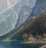 Carl Bertold (*1870) » Öl-Gemälde norwegische Fjordlandschaft Fjord Landschaft Meer Hardangerfjord Düsseldorfer Malerschule