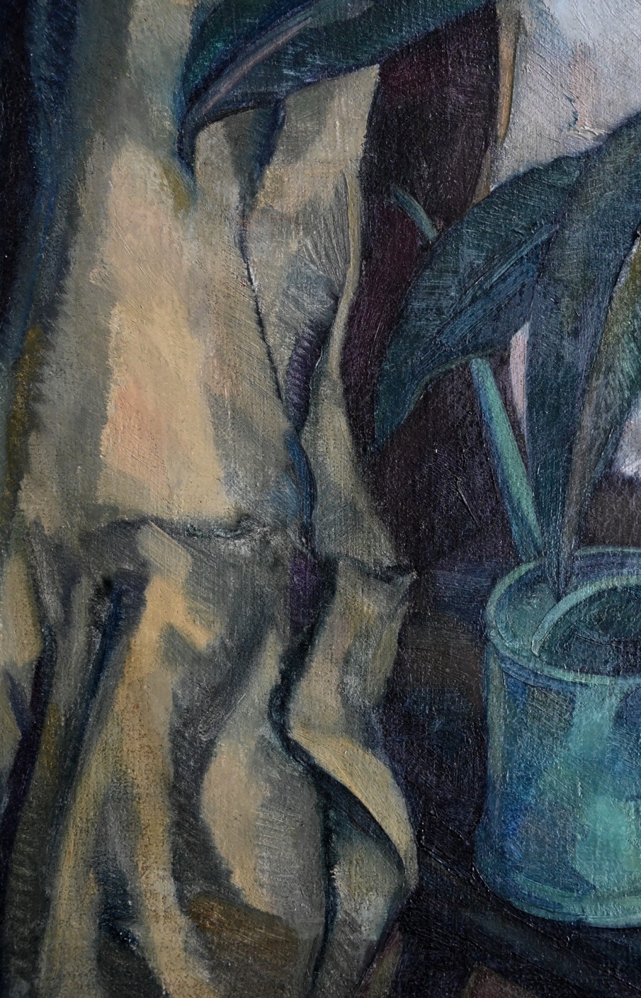 Wilhelm Morano (*1885) » Öl-Gemälde Stillleben Gummibaum Neue Sachlichkeit