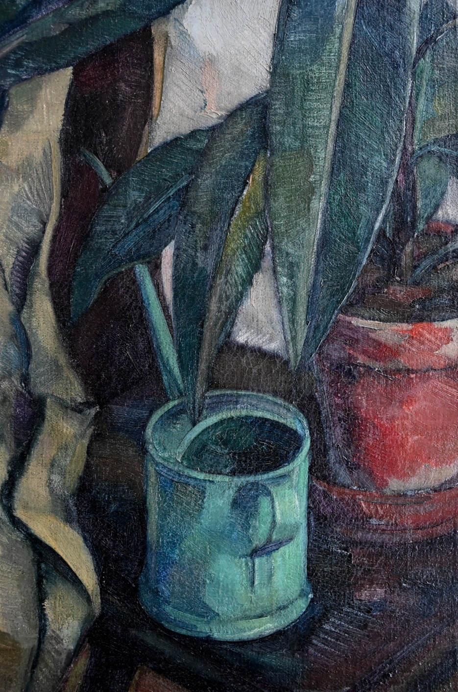 Wilhelm Morano (*1885) » Öl-Gemälde Stillleben Gummibaum Neue Sachlichkeit