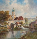 Randolf Wehn (1911-1987) » Öl-Gemälde Dorf Landschaft süddeutsche Malerei