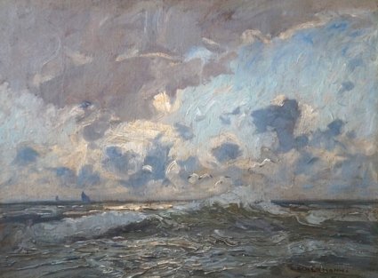 Otto Ackermann (1872 - 1953) » Öl-Gemälde Impressionismus Meer Küstenlandschaft Seestück Marinemalerei Düsseldorfer Malerschule