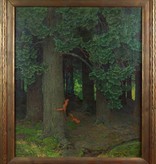 Hermann Maier (*1877) » Öl-Gemälde Jugendstil Art Déco Wald Landschaft