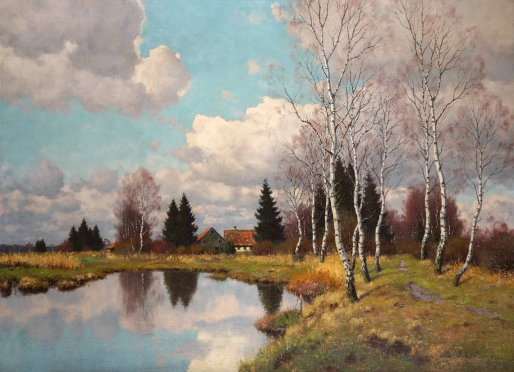 Carl Schaette (1884 - 1951) » Öl-Gemälde Impressionismus Landschaft süddeutsche Malerei