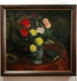 Piet van Wijngaerdt (1873 - 1964) » Öl-Gemälde Postimpressionismus Stilleben Blumen Blumenstillleben Dahlien