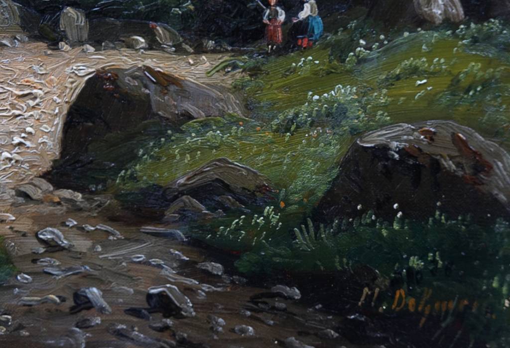 M. Dohmen (Maler des 19. Jahrhunderts) » Öl-Gemälde Spätromantik Biedermeier Landschaft