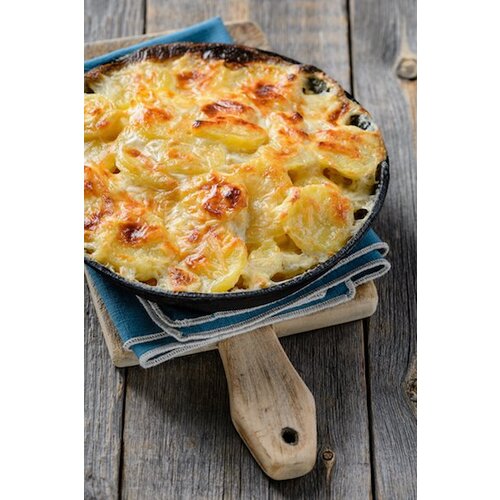 Gratin met prei & oude kaas (VEGA)