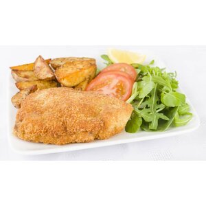 Cordon bleu, aardappels en kool