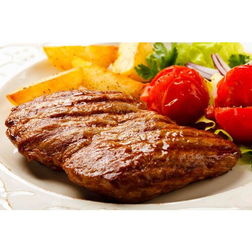 Duitse biefstuk met aardappel en sla (luxe)