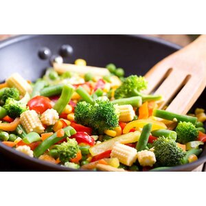 Tongschar met rijst en groentemix Tongschar met rijst en groentemix